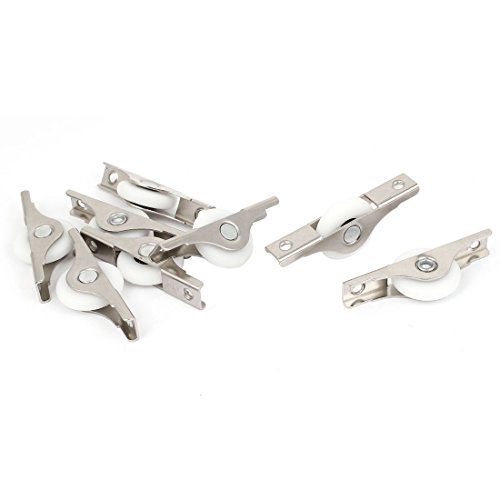 Aexit 25mm Dia Weatherproofing Plastic Metal Wheel Cabinet Sash Window Drawer Roller Window Insulation Kits Pulley 8pcs