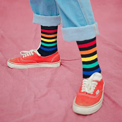 KONY 4 Pairs Women's Cotton Novelty Art Printed Crew Socks Famous Artist Painting Pattern Fashion Socks Gift Size 6-94