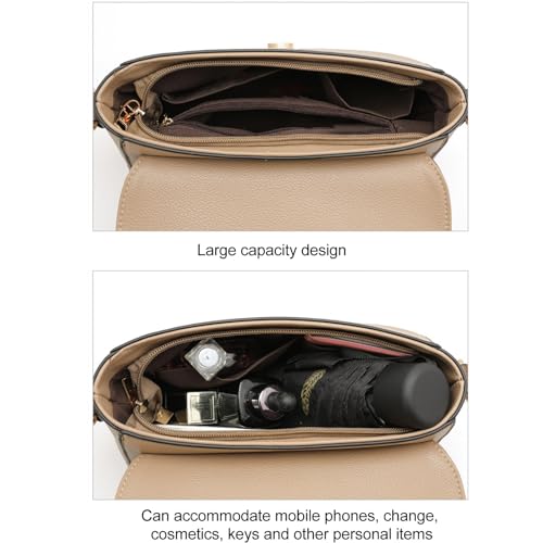 PU Leather Shoulder Bag Soft Multi Functional Large Capacity Women Purse Shoulder Bag for Wandering Shopping (Uniform Size)4