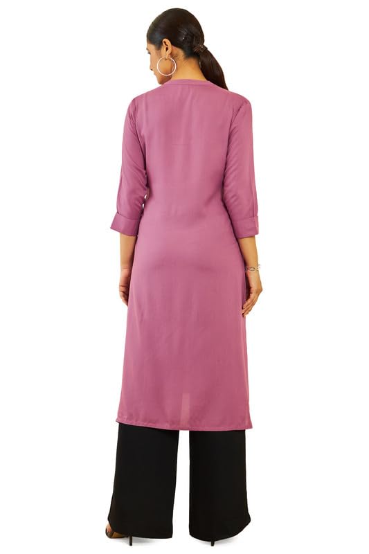 Image of Soch Women Rayon Regular Fit Regular Kurtas