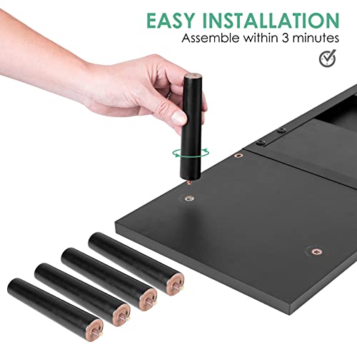 Loteyike Dual Monitor Stand For 2 Monitors, Large Monitor Riser With Adjustable Length Desk Shelf Organizer, Computer Monitor Stand For Desktop, Computer,Laptop,Screen,Printer,Tv (Black Color) #TOP6