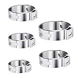Homgaty Schlauchschellen Set, 50 Stück Edelstahl PEX Schlauchklemmen 1 Ohr Schellen 5 Größen 10-29 mm Ohrschellen Sortiment für Warmwasserleitungen in Innenräumen, Klimaanlagenrohre