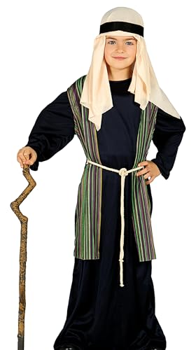 GUIRMA | Saint Joseph Shepherd Fancy Dress Costume Children (5-6 years) - Waistcoat, Belt, Headpiece and Tunic - Christmas and New Year Costumes for Children's Parties and Celebrations - Blue