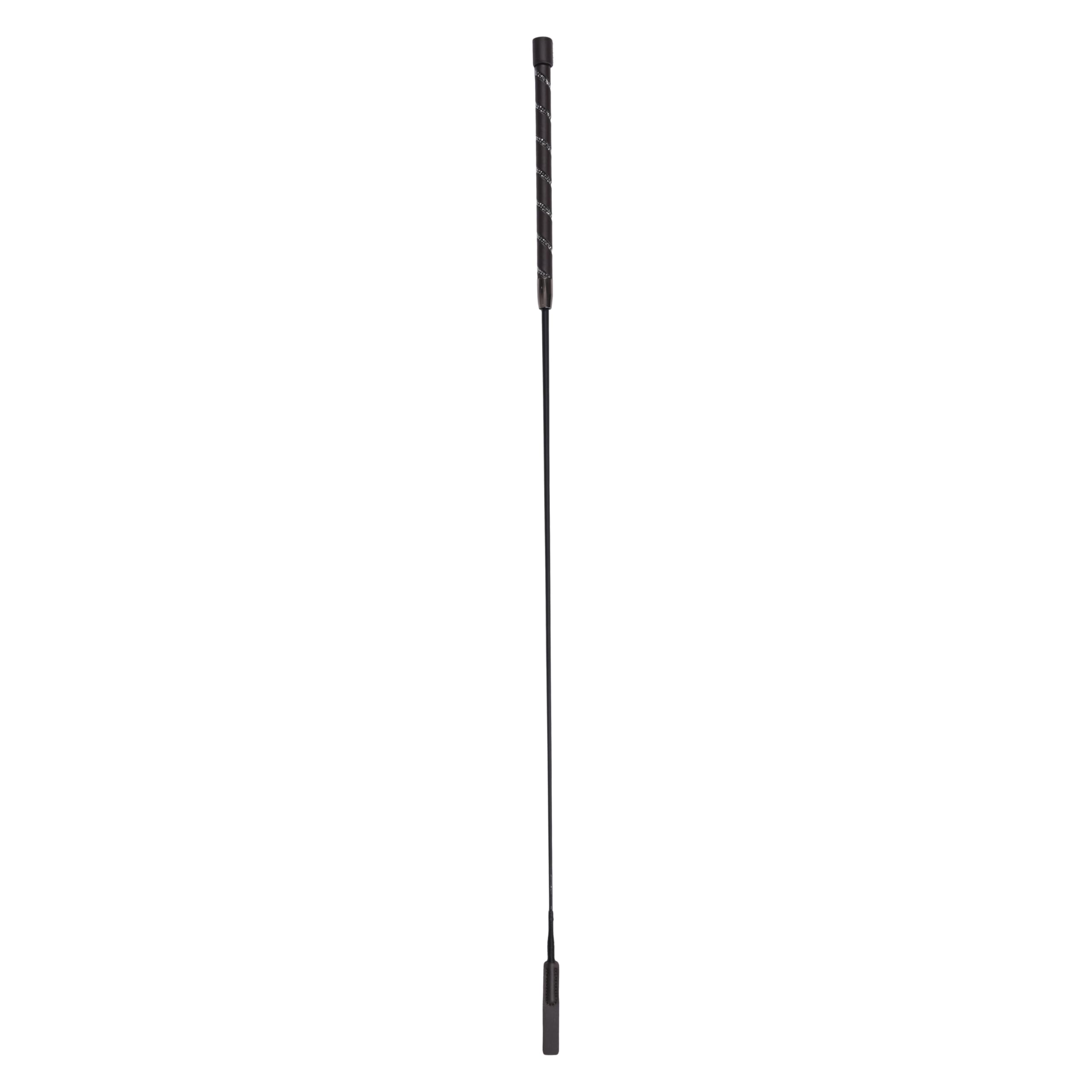 Imperial Riding IRH Regal Shine Dressage Whip with Light Carbon Rod, Leather Handle with Crystals, Chocolate, 120 cm