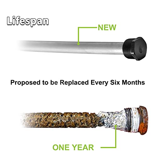 RVMATE Water Heater Magnesium Anode Rod with Four Rolls of Thread Seal Tapes, Compatible with Suburban and Mor-Flo Water Tanks, 9.25'' Long with 3/4'' NPT Thread (2 Pack).