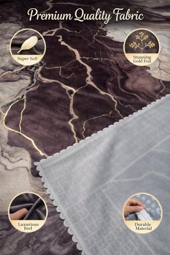 Image of AAZEEM Printed Tablecloth Soft Feel Foil Print Table Cover 4-6 Seater,Table Cover,Dining Table Cover, Table Linen,Dining Table Chair Cover,Dining Table Cover 6 Seater |Grey|36 X 54 Inches