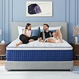 SynthoSpace Queen Mattress 12 Inch Queen Size Hybrid Mattress in a Box, Individual Pocket Springs for Motion Isolation & Pressure Relief, Edge Support, Fiberglass Free, Medium, 365 Night Trial