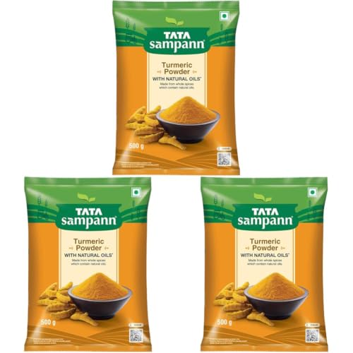 Image of Tata Sampann Turmeric Powder With Natural Oils, 500g, Haldi Powder (Pack of 3)