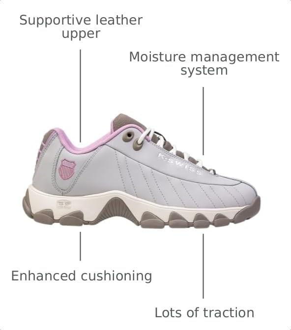 Image of K-Swiss Women's ST329 CMF Sneaker, Wide Tennis Walking Leather Shoes