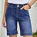 AKTCVVJ Jean Shorts Womens Stretch Elastic Waist Short Jeans Casual Jean Denim Shorts Summer Short Pants with Pockets