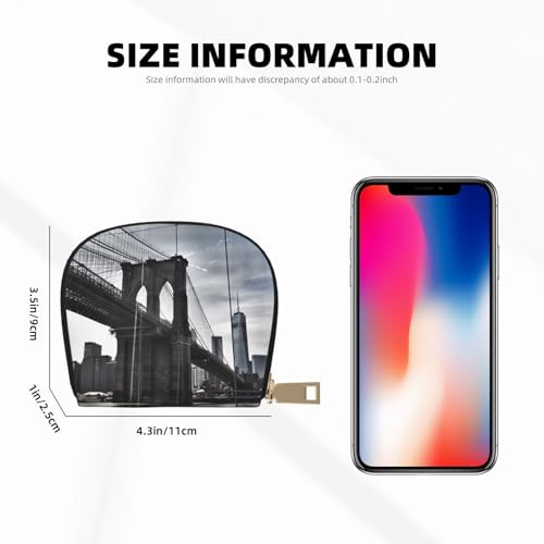 Brooklyn Bridge Printed Card Wallet for Women Men Cute Zipper Card Cases Holder Mini Coin Purse with 12 Card Slots3