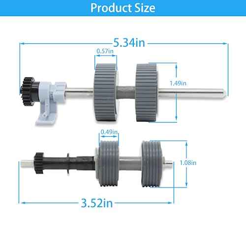Image of 2023 Upgraded PA03540-0001 PA03540-0002 Brake Roller Pick Roller with Shaft Scanner Part,Compatible with Fujitsu Fi-6130 Fi-6130Z Fi-6140 Fi-6140Z Fi-6230 Fi-6230Z Fi-6240 Fi-6240Z Fi-6125 Fi-6225
