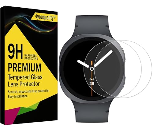 Image of 4youquality Military-Grade Gorilla Tempered Glass for Samsung Galaxy Watch 4 /5 / 6 /7 (44mm, 1.4 inch Display) | 9H Hardness | HD Clear | Scratch Resistant | Full Screen Coverage | Pack of 2