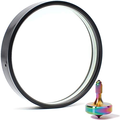 Joytech Exquisite Spinning Top Stainless Steel Precision Gyroscope Metal Anti-Gravity Perfect Balance Desktop Toy and 4.13'' (105mm) Diameter Spinning Top Base T016-DZ06