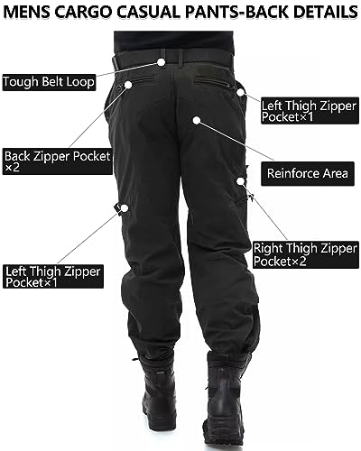 Cargo Pants for Men, Work Travel Casual Pants with Multi Zipper Pockets4