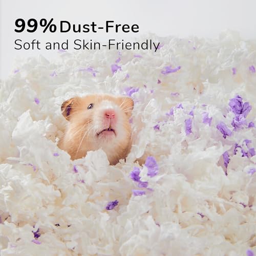 99% Dust-Free Soft Natural Paper Bedding with Odor Control, for Hamsters, Guinea Pigs, Rabbits, Chinchillas, Rats, Mice, Gerbils, Bunniess, Rodents, Small Animals - 80 Liters (Mixed Colors) - Image 2