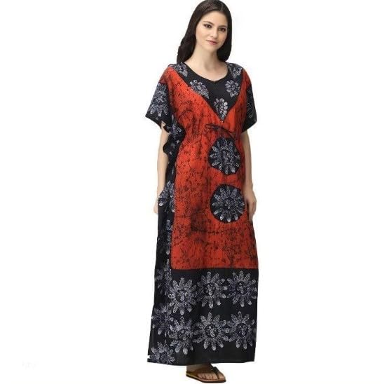Caftán de algodón para mujer: camisón de dormir y vestido de descanso 3