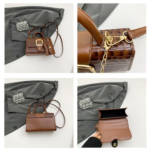Image of Mini Purse for Women Girl Small Handbag Trendy Ladies Shoulder Bag Crossbody Bags Coffee