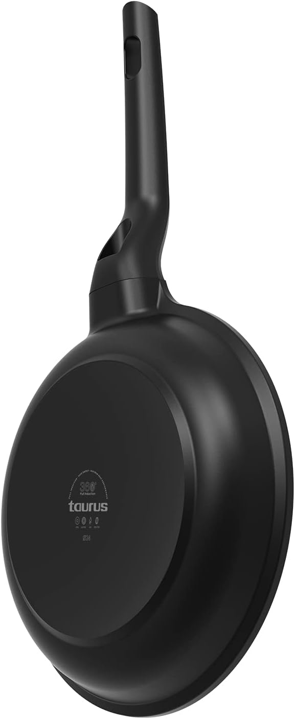 TAURUS Best Moments Sartén 30 Frying Pan, Forged Aluminium, Diameter 30 cm, Ergonomic Handle, Suitable for All Hobs, Non-Stick Coating, Dishwasher Safe, PFOA Free, Black