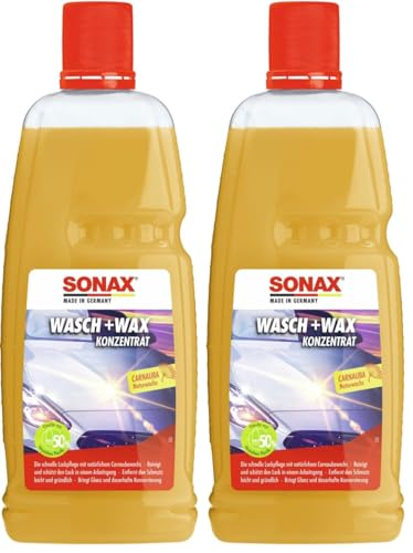 SONAX Wasch+Wax (1 Liter) gründliche Schmutzentfernung und dauerhafter Schutzfilm aus natürlichen Carnauba-Wachs… – Ansicht 1