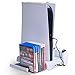 YDYBY Station de Ventilateur de Refroidissement PS5, avec Support Casque Support Vertical pour Console PS5, avec Station d'accueil pour Chargeur à Double contrôleur et Stockage de 12 Jeux