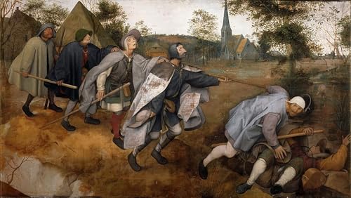 Cuadro Los ciegos de Bruegel, pintura al óleo clásica para decoración, 60x90cm