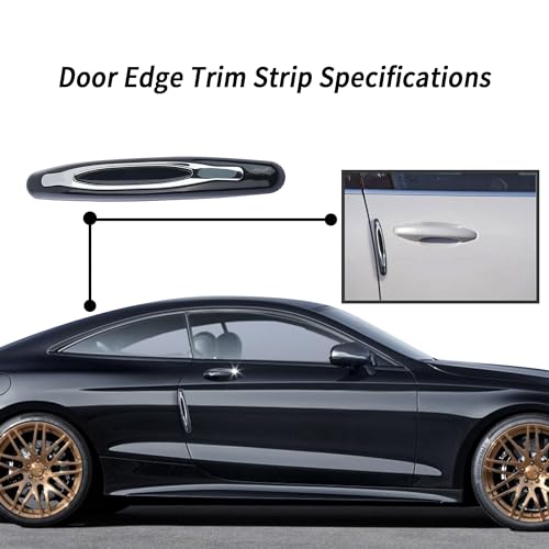 4PCS Car Door Edge Guards,Anti-Scratch Car Door Protector Trim Strip with Self Adhesive for Car Decor,Universal Exterior Car Accessories Door Guards for Cars Trucks SUVs (Black)