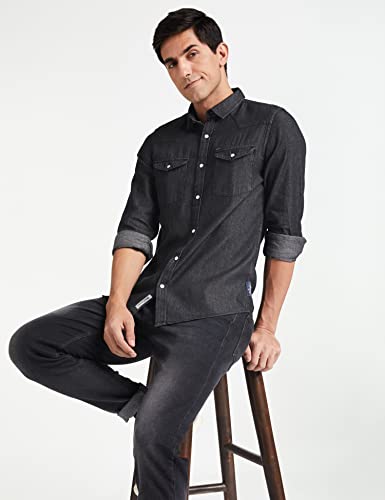 Image of Amazon Brand - INKAST Men's Slim Shirt (AZ-INK-RFS-DN-04 Dark Grey S)