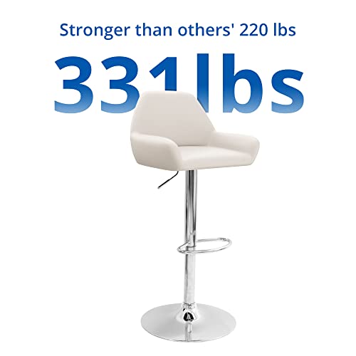 Cozy Castle Bar Stools Set Of 2, Faux Leather Counter Height Bar Stools With Back, Swivel Counter Stool Chair For Kitchen Counter, White #TOP5