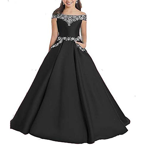 VeraQueen-Girls-Satin-Beaded-Pageant-Dress-with-Pockets-A-Line-Off-Shoulder-Princess-Ball-Gown-Black