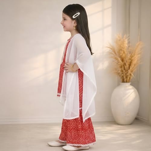 Image of LITTLE GINNIE Girls Kurta Sharara Set | Traditional Ethnic Wear for Kids