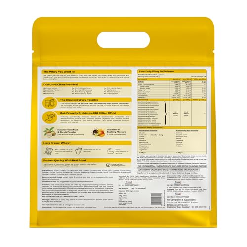Image of Tata 1mg Ultra Clean Whey Protein Concentrate - Coffee, 1kg | 24g protein, 4.8g BCAA & 30B CFU Probiotics-28 Sachets