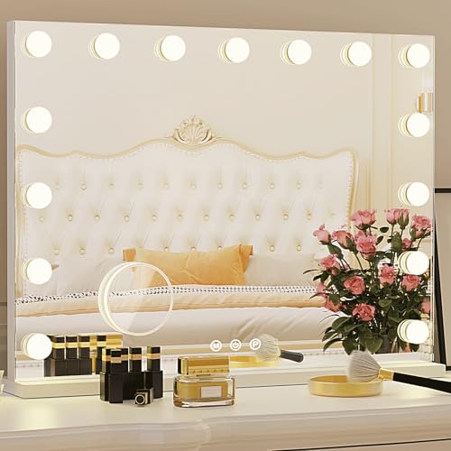 ZazaFi Hollywood Vanity Mirror, 15 Led Bulbs，3 Color...