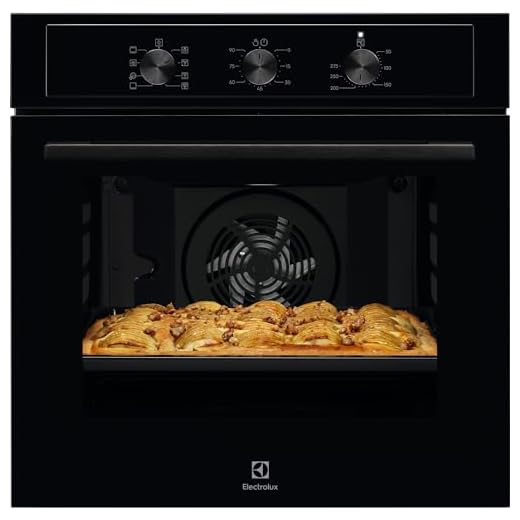 Electrolux EOH2H044K Serie 300 Forno Multifunzione, Capacità 68 L, EOH2H044K, Classe A+, Pulizia AquaClean, Cottura Uniforme, Funzione Pizza, 589x594x568 mm, Nero