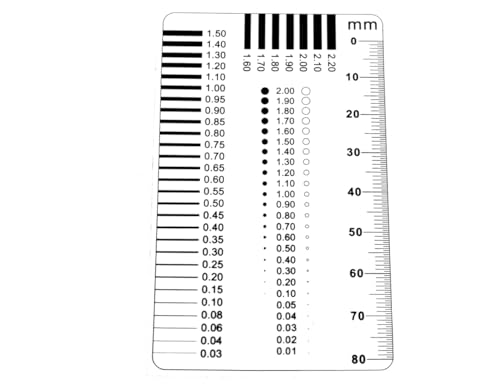 Image of High Precision 1 Micron SEC Size Estimation Chart Transparency Defect Diameter Area Measure 1 /5 /10 Pieces Pack (5, 3)