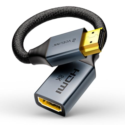 VCELINK 8K 4K HDMI Extension Cable Male to Female 18CM, Short 2.1 HDMI Extender 8K@60Hz 4K@120Hz with 48Gbps High Speed, Compatible with TV Stick, Roku Fire Stick, Game Console, Laptop, 1 Pack 7.2in