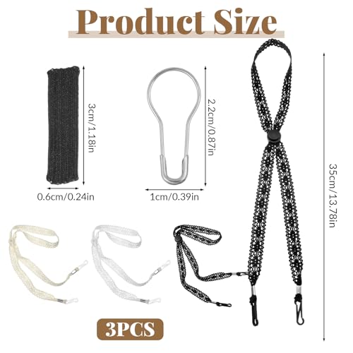 3 piezas de correas ajustables para sombrero con clips anti-pérdida miniatura 2