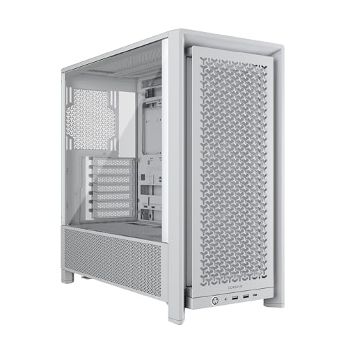 CORSAIR Frame 4000D RS Boîtier Modulaire PC De Taille Moyenne – 3X Ventilateurs RS, Système De Supports Infinirail, Convient Plusieurs Radiateurs 360mm, Compatible avec Cartes Mères Inversée – Blanc