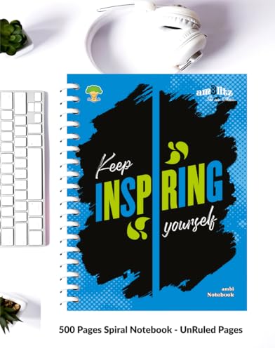Image of amblitz Spiral Notebook | 18 X 24 CM | B5 Size | School /College Students's Choice for Note Making | 70 GSM Thick White Paper | Diary Size | Personal & Office Use | (500 Pages, UNRULED Notebook)
