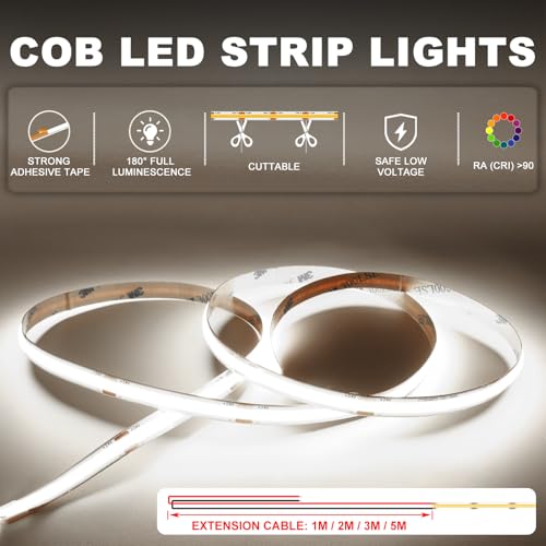 Image of Smart Motion Sensor Stair Lights,16 Step COB Strip Kit with App Remote