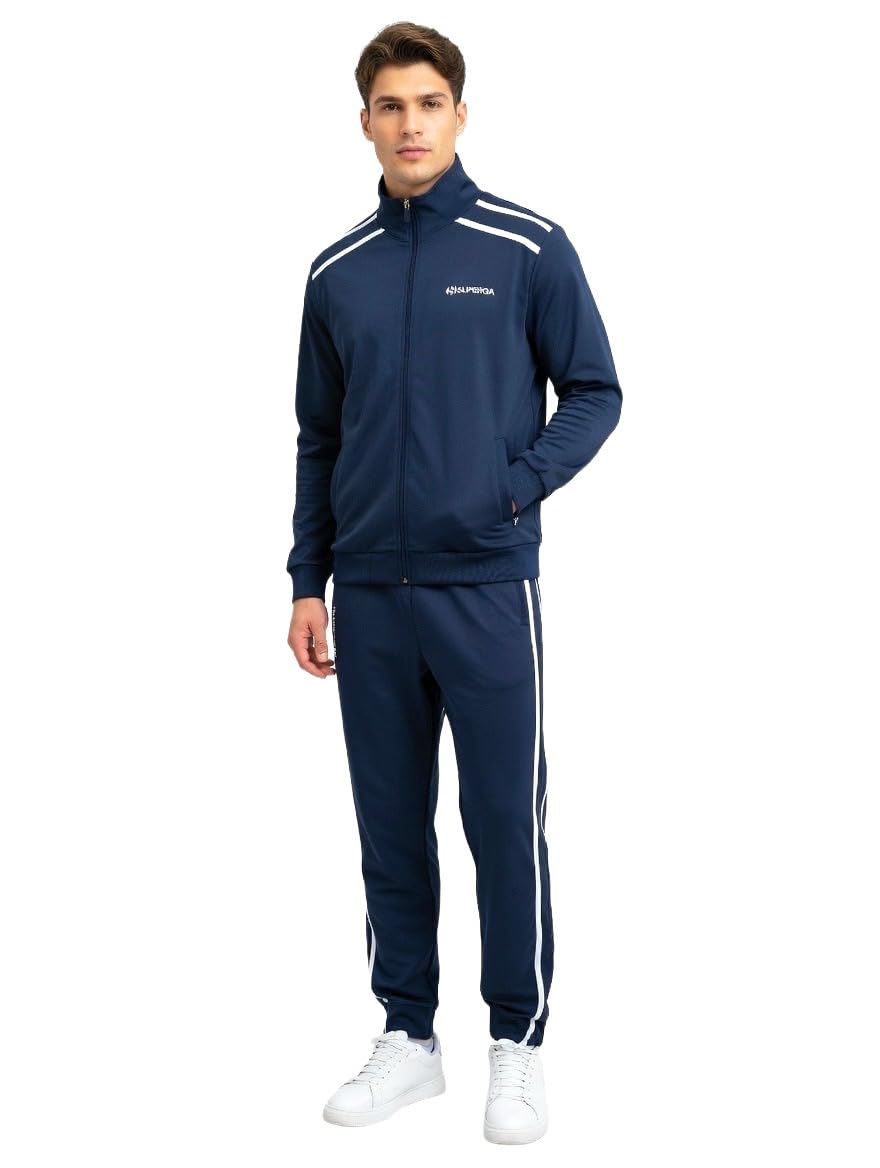 Superga Tuta Uomo Cotone Estiva - Tuta Uomo Completa in Felpa di Cotone Estiva - Sportiva