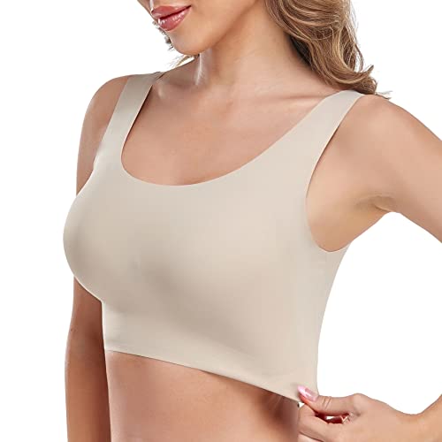 Seamless Nude Bra Tank Top for Women, Sleeveless Camisole Comfortable Soft Bras3