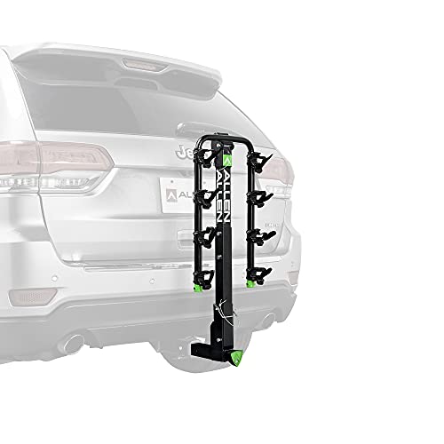 Image of Allen Sports Deluxe Locking Quick Release 4-Bike Carrier for 2 Inch Hitch, Model ZN542Q, Green /Black