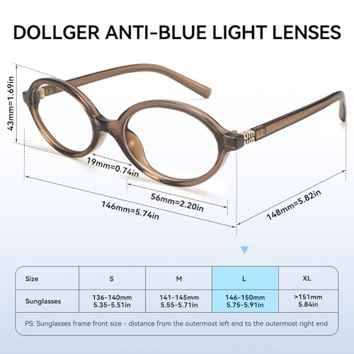 Image of Dollger Oval Blue Light Glasses for Women Men Fashion Retro 90s Small Frame Computer Glasses