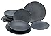 CreaTable, 23211, Serie VESUVIO black ( ELEMENTS Collection ), Geschirrset, Tafelservice 12 teilig