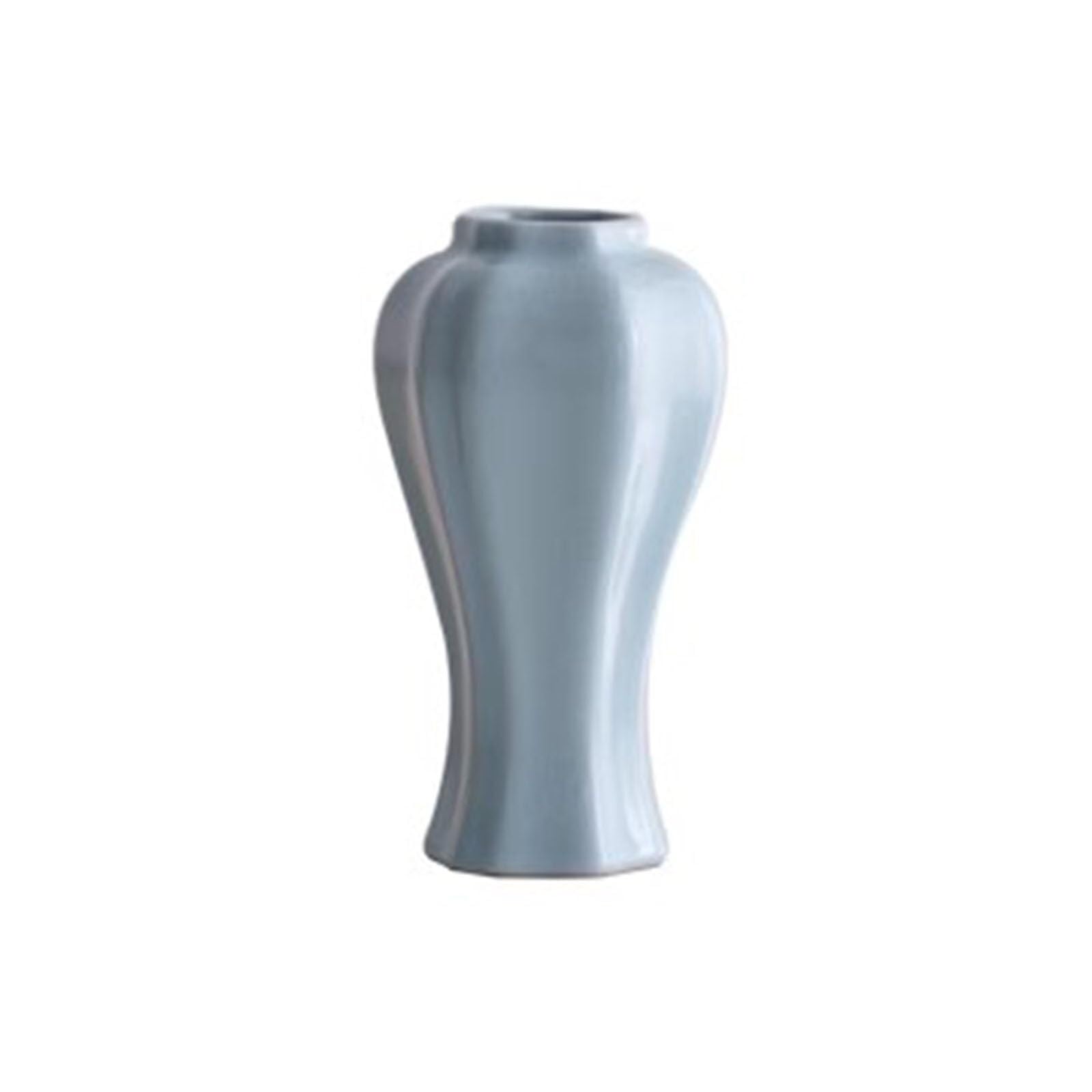 Unique Ceramic Farmhouse Vase Vintage Simple Decorative for Living Room Aesthetic Room Decor(Blue C,9 * 9 * 17.5CM)