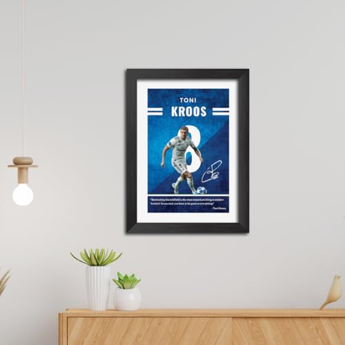 Image of TenorArts Tony Kroos Quotes Poster Frame Real Madrid Laminated Photo Framed Painting with Matt Finish Black Textures (12 inches x 9inches)