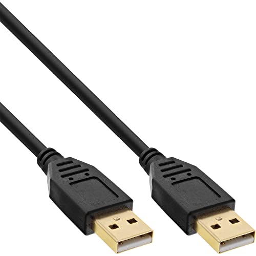 InLine® 34350S USB 2.0 Cable, A to A, Black, Gold Contacts, 5 m