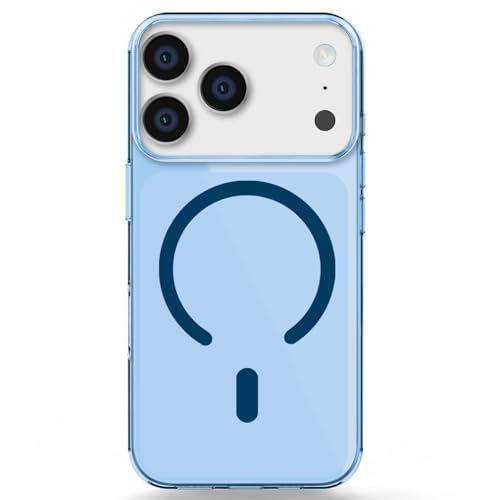 Image of GRIPP Aero Case Compatible with Mag-Safe for iPhone 17 Pro | 1.2mm Ultra-Slim, Anti-Yellowing, Anti-Slip Grip, Raised Edges, Scratch Resistant, Feather Light Transparent Tinted Back Cover - Blue