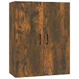 fsahslih Armadio sospeso in rovere affumicato, 69,5 x 34 x 90 cm, armadio da parete in legno con 2 ante, mobile sospeso per soggiorno, camera da letto e corridoio, armadietto moderno da montare a